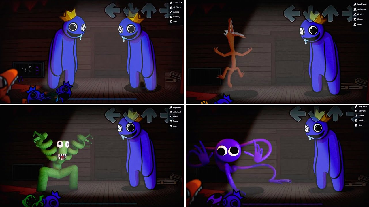 RAINBOW FRIENDS (BLUE, GREEN, ORANGE) vs FNF JUMPSCARE 