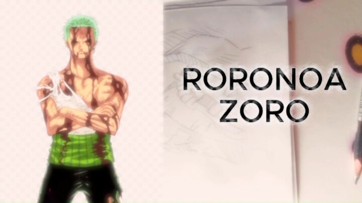 I DRAW RORONOA ZORO FROM ONE PIECE