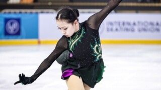 【24-25JGP⑦】王一涵顶住压力出色发挥冲进总决赛(128.96) 青年组大奖赛无锡站女单自由滑 花样滑冰