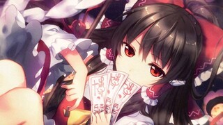 Reimu is rewarding herself