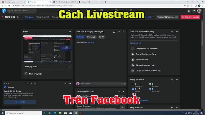 Cách live stream trên facebook bằng máy tính với phần mềm OBS Mới nhất