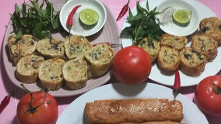 chả phù trúc khoai môn ăn với rau râm hết ý