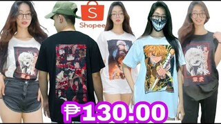 SHOPEE HAUL OVERSIZED SHIRT PRINTED / GRAPHIC SHIRT / ANIME PRINTED SHIRT /TRY ON