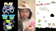 ASMR EATING HUBBA BUBBLE GUM + GAMEPLAY DOODLE JUMP