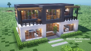Modern house in minecraft - How to build