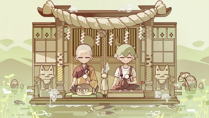 【Head is a cat】Knocking on the wooden fish
