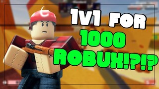 1v1 IN ARSENAL FOR 1000 ROBUX?? | Roblox Jakdnoob |