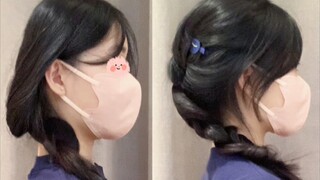Soft and pointed hair🙊This full side braid⁉️doesn’t need braiding~