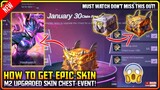HOW TO GET FREE EPIC SKIN (M2 CHEST EVENT) | Mobile Legends 2021