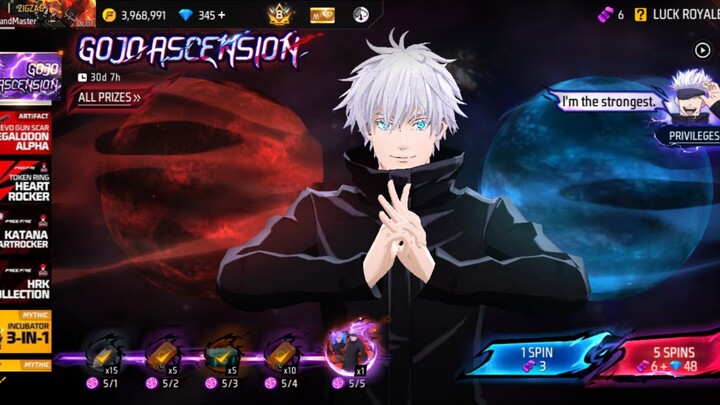 Spin gojo Satoru FF X jujutsu kaisen 🙏