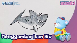 Cara Menggambar dan Mewarnai Ikan Hiu - Menggambar Bersama Mombi