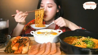 Cơm trứng nước tương, mì cay thịt hộp  1 #anngonmoingay