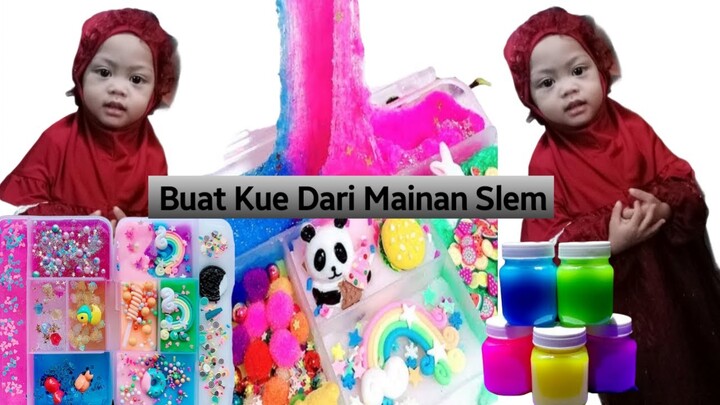 Buat Kue Ulang Tahun Dari Mainan Slem | Mainan Anak Anakh