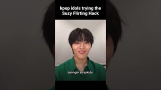 Kpop idols trying the Suzy Flirting Hack #suzy #doona #straykids #ateez #seventeen #nmixx #itzy