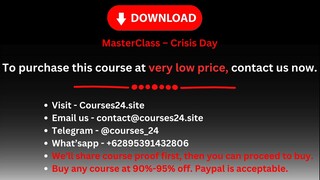 MasterClass – Crisis Day