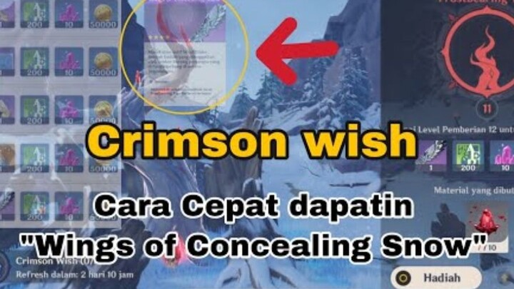Cara cepat dapatin "Wings of Concealing Snow" dan upgrade Crimson Wish - Genshin Impact Indonesia