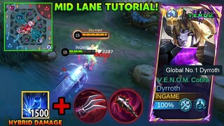 DYRROTH MID LANE 1 HIT BUILD TUTORIAL 2024 NEW BROKEN TRICK TO DOMINATE (RECOMMENDED)