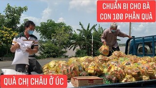 Chuẩn bị 100 phần quà cho bà con nghèo trong khu cách ly phong tỏa sau 14 ngày bị cách ly tại nhà.