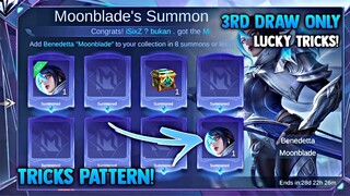 CLAIM! 3 DRAW ONLY BENEDETTA MOONBLADE SKIN! TRICKS DRAW! FREE SKIN! LEGIT | MOBILE LEGENDS 2022