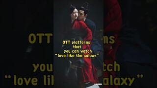 Zhao Lusi & WuLei’s drama #lovelikethegalaxy streaming platforms