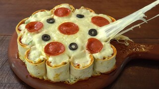 Easy & Delicious Best Pizza Recipe :: Tortilla Roll Pizza :: Chicken Burrito Pizza by 매일맛나 delicious