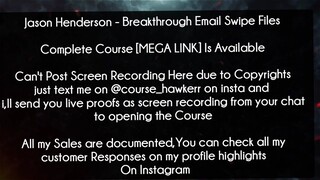 Jason Henderson Course Breakthrough Email Swipe Files Download