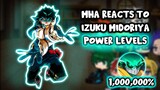 MHA Reacts To Izuku Midoriya Power Levels || Gacha Club ||