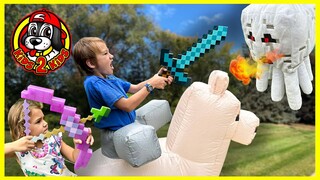 MINECRAFT IN REAL LIFE - WANDERING TRADER BATTLES A GHAST!
