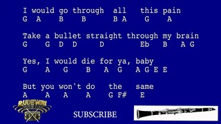 Bruno Mars - Grenade * Clarinet notes * By Rudeway