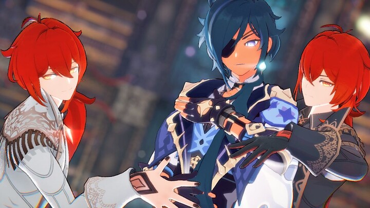 [Genshin Impact MMD] Double Lu Master and Kaeya♥Double Happy [Jewel]