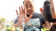 ASMR Gumballs Chewing + Hand Movements + Crinkles + Brushing Triggers