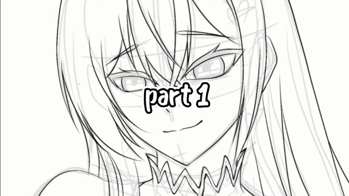 menggambar vtuber tahap line art