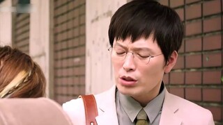 Sloppy woman in uniform, cleanliness man