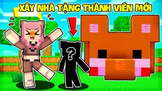 GẤU MORA THỬ THÁCH XÂY NHÀ LINH VẬT TẶNG THÀNH VIÊN MỚI TRONG MINECRAFT