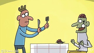 "Cartoon Box Series" can't guess the ending brain hole animation - zombie dinner