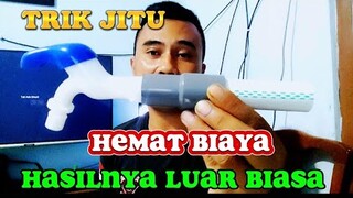 TRIK DAN TIPS PASANG KRAN AIR DI SAMBUNGAN VLOK SOK 1/3 X 1/2 HEMAT BIAYA BELUM ADA YANG TAHU