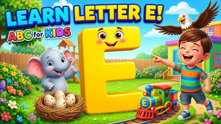 E Is for Elephant 🐘 | Letter E Song for Kids | ABC Alphabet Song | Learn E