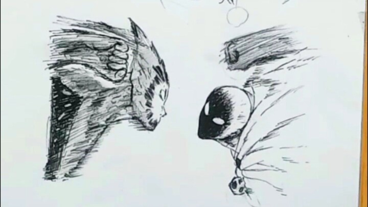 part 2|Cosmic garou vs Saitama, stickman to anime drawing