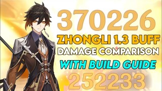 Zhongli Build Guide & Meteor damage comparison 1.2 VS 1.3 BUFF