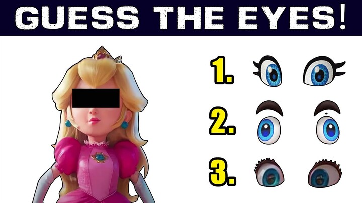 Can you Guess the Super Mario Princess Eyes #39 | Spot the three Difference Super Mario quiz