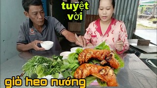 Tư nướng giò heo sa tế ngon tuyệt vời
