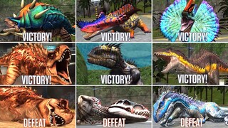 ALL DINOSAURS VICTORY & DEFEAT SCENE ANIMATION | Jurassic World The Game