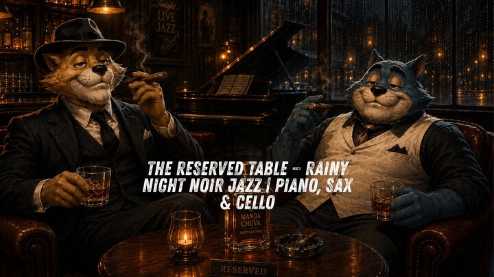 The Reserved Table — Rainy Night Noir Jazz | Piano, Sax & Cello #NoirJazz  #JazzLounge #VintageJazz