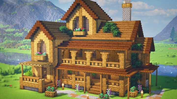 【Minecraft】Large Oak Survival House