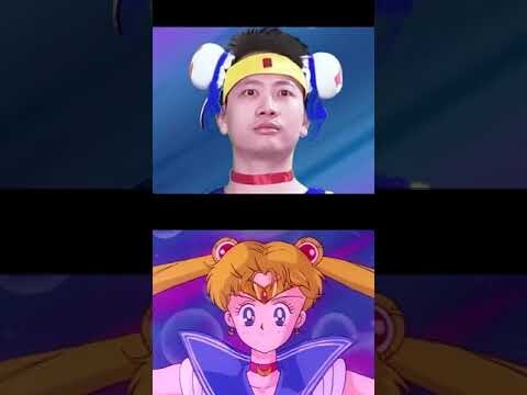 SAILOR MOON TRANSFORMATION CARTOON VS MAN (FUNNY SHORTS) | SAILOR MOON MAN VERSION 美少女戦士セーラームーン コスプレ