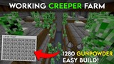 How to Make Working Creeper Farm in Minecraft 1.19 | 20 Stacks Gunpowder Per Hour