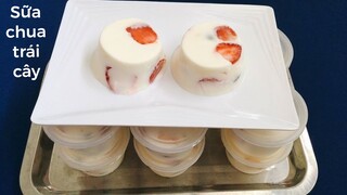 FRUIT YOGURT - Cách làm sữa chua trái cây dẻo mịn, đẹp mắt, núng na núng nính | Tra My Cooking