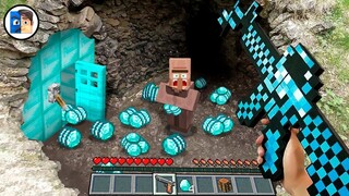 Minecraft in Real Life POV -  SECRET DIAMOND VILLAGER BASE Realistic Minecraft 創世神第一人稱真人版