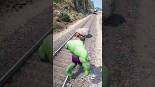 GTA V: HULK SAVING SPIDERMAN THOMAS TOY TRAIN 🥺 #shorts