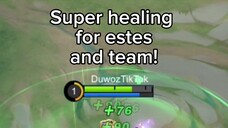 use Estes skill 1 & revitalise at once! Estes heals himself and teammates inside revitalise better